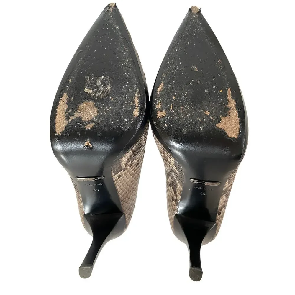 Burberry Otis Pelham 110 Python Snakeskin Platform Pumps EU 40 US‎ 10 Stone 4.5”